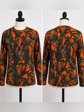 WKND Blaze Orange Camo Hunting Long Sleeve Shirt Men’s Medium